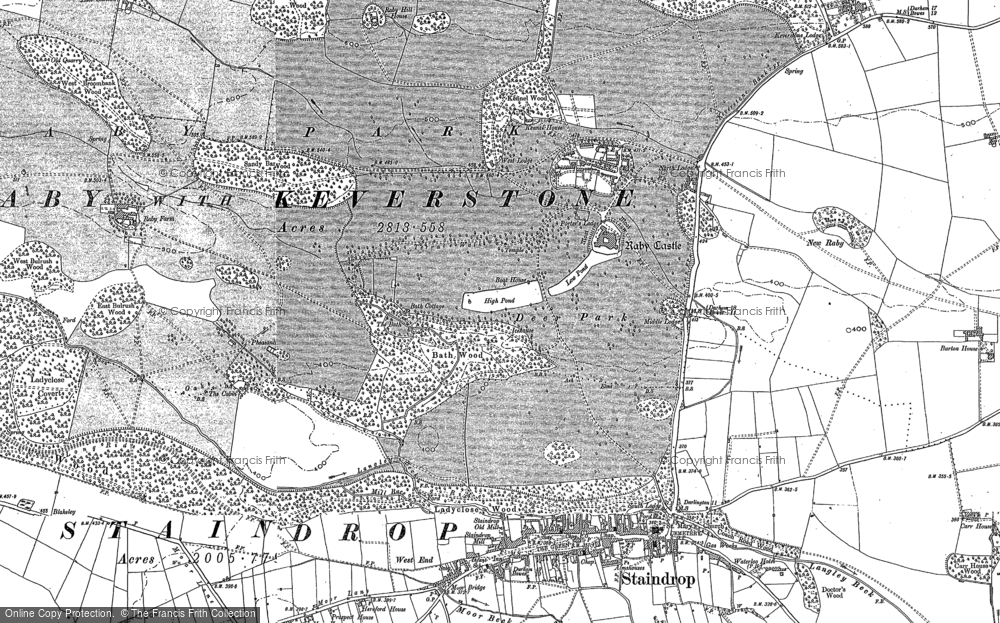 Old Map of Historic Map covering Bath Wood in 1896