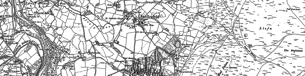 Old map of Afon Ogwen in 1888