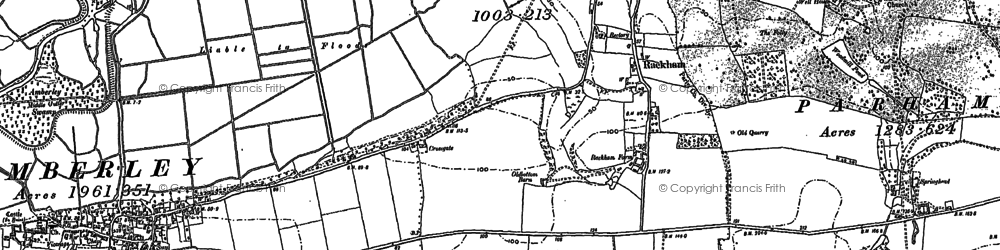 Old map of Rackham in 1896