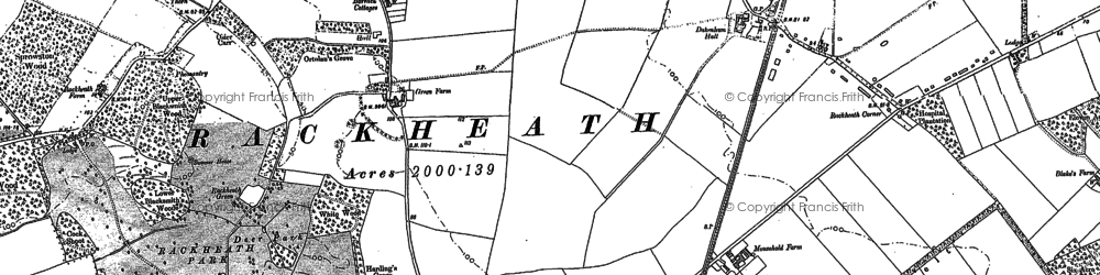 Old map of Rackheath in 1881