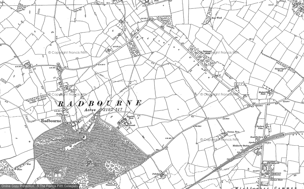 Old Map of Radbourne Common, 1881 - 1882 in 1881