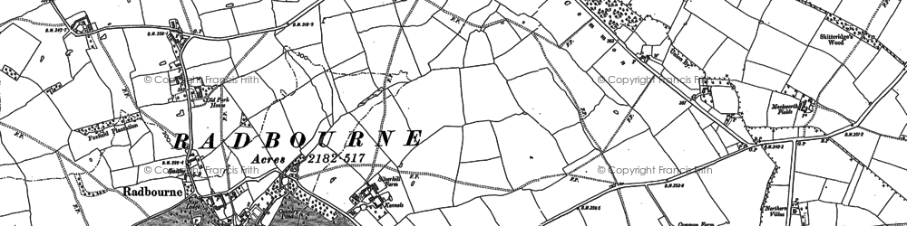 Old map of Langley Common in 1881