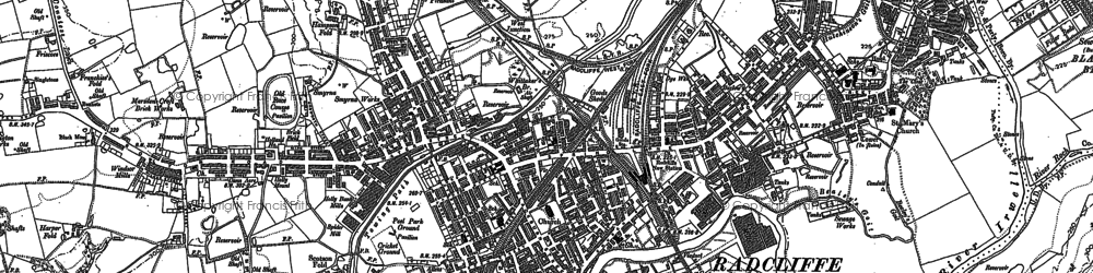 Old map of Black Lane in 1890