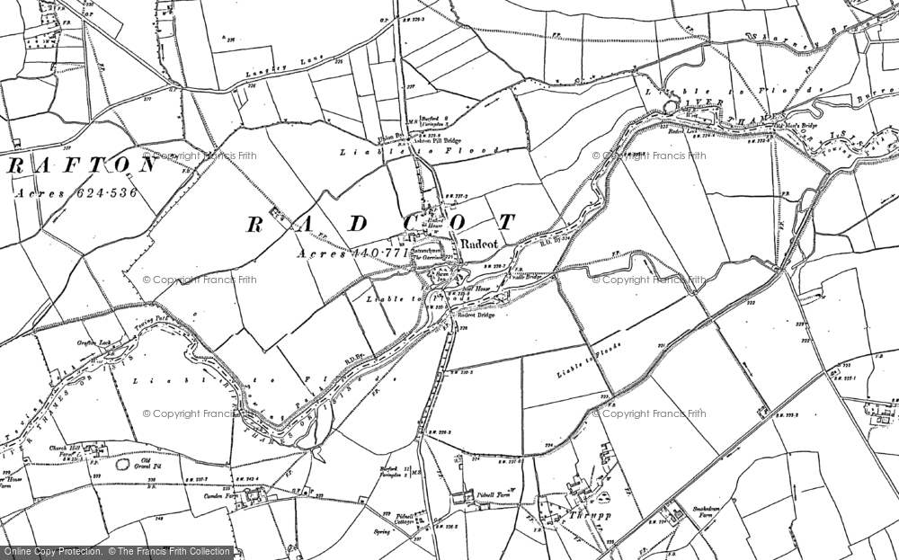 Old Map of Historic Map covering Thrupp in 1910