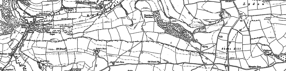 Old map of Bittescombe Hill in 1902