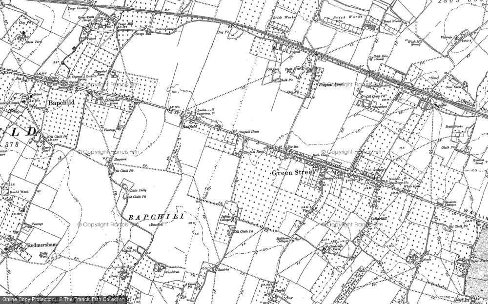 Old Map of Historic Map covering Binny Cotts in 1896