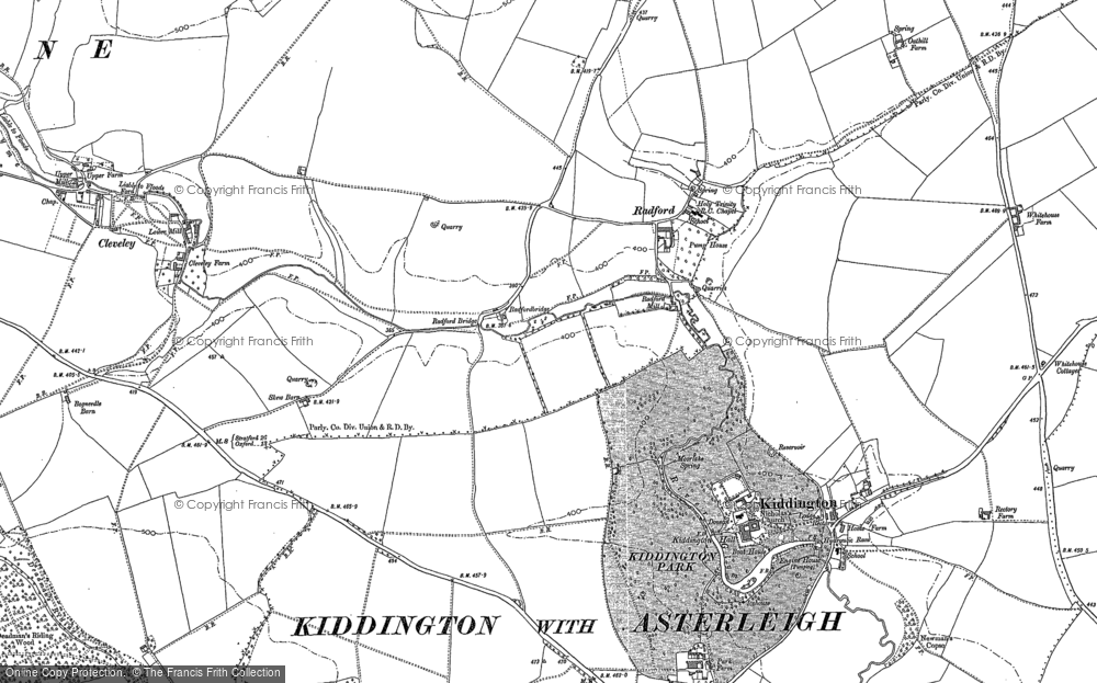 Old Map of Historic Map covering Radfordbridge in 1898