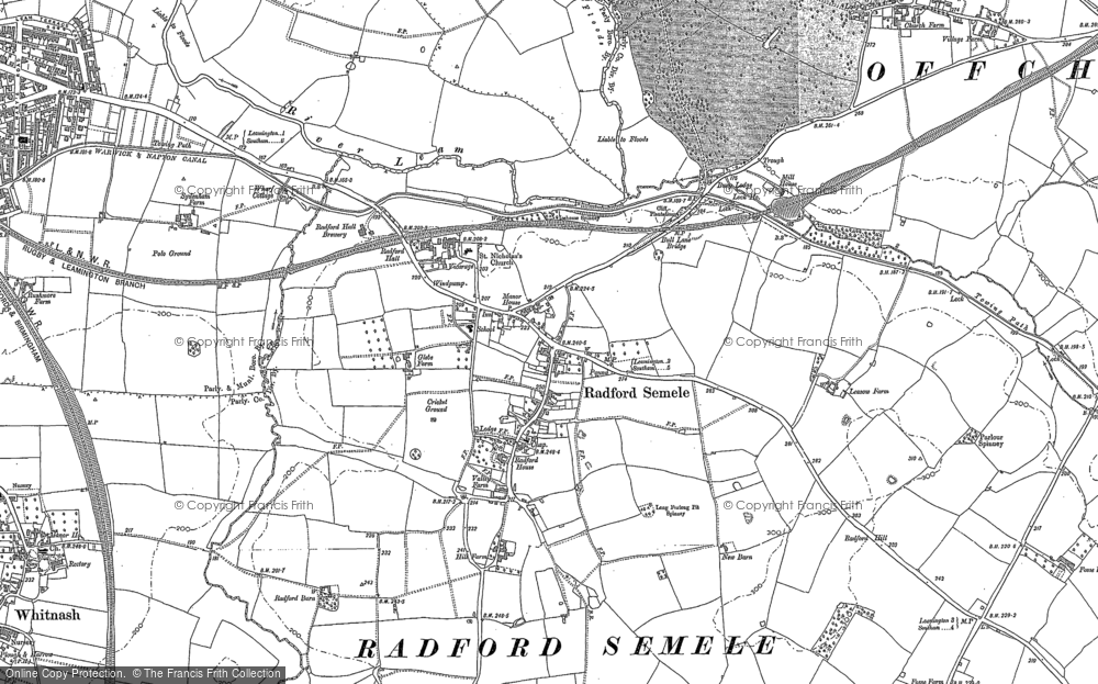 Old Map of Radford Semele, 1885 - 1886 in 1885