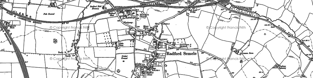 Old map of Radford Semele in 1885