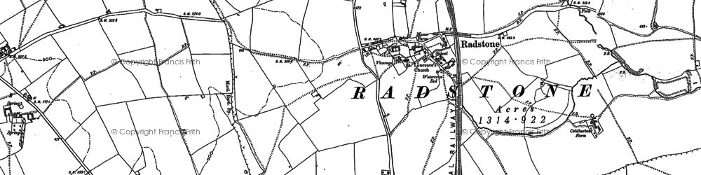 Old map of Radstone in 1883