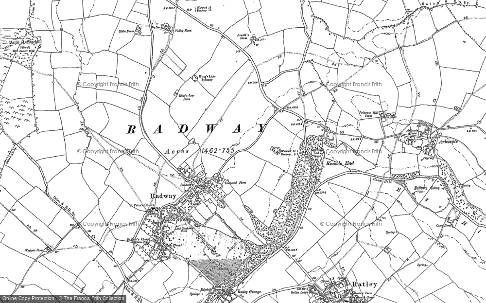 Old Map of Historic Map covering Battleton Holt in 1885