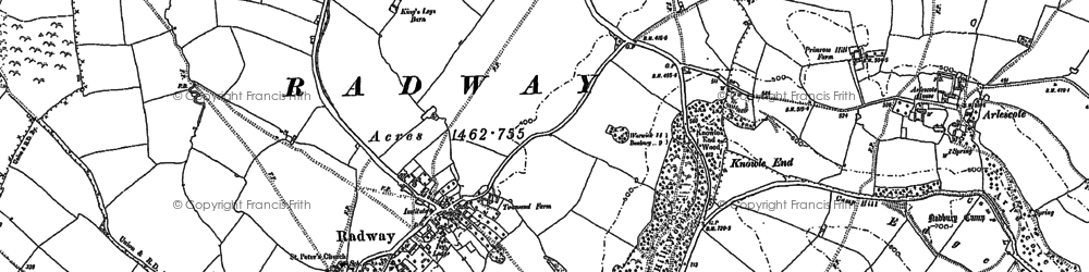 Old map of Radway in 1885