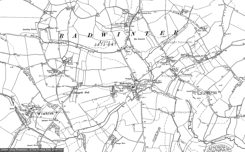 Old Map of Historic Map covering Radwinter End in 1896