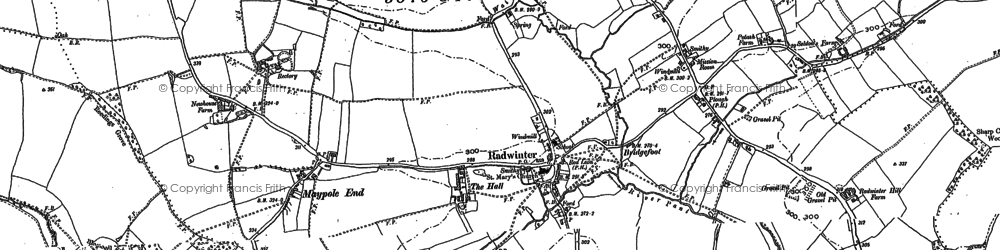 Old map of Radwinter in 1896