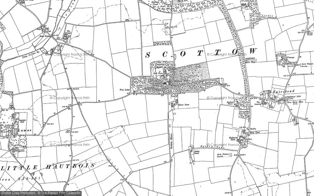 Old Map of RAF Coltishall, 1884 - 1885 in 1884