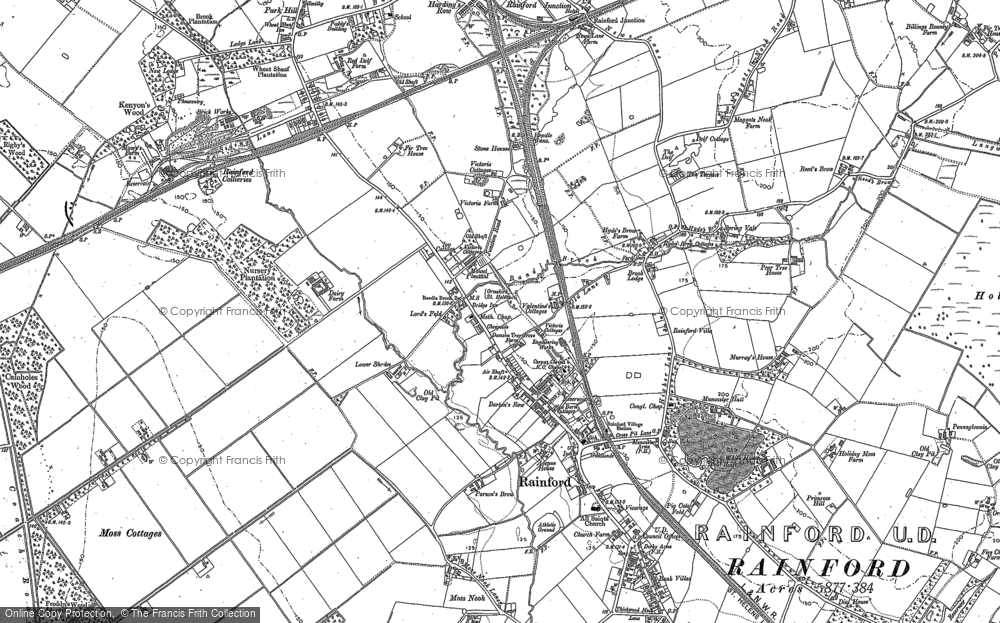 Old Map of Historic Map covering Rainford Junction in 1892