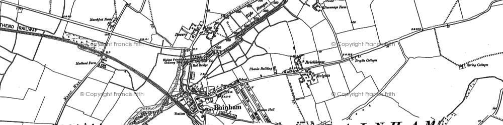 Old map of South Hornchurch in 1895