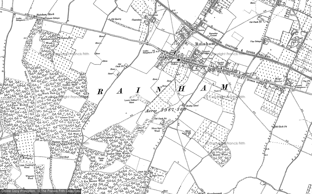 Old Map of Rainham, 1896 in 1896