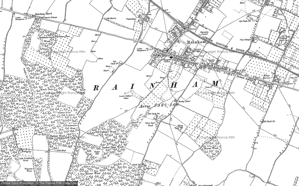 Historic Ordnance Survey Map Of Rainham 1896   Rainham 1896 Hosm57480 Large 