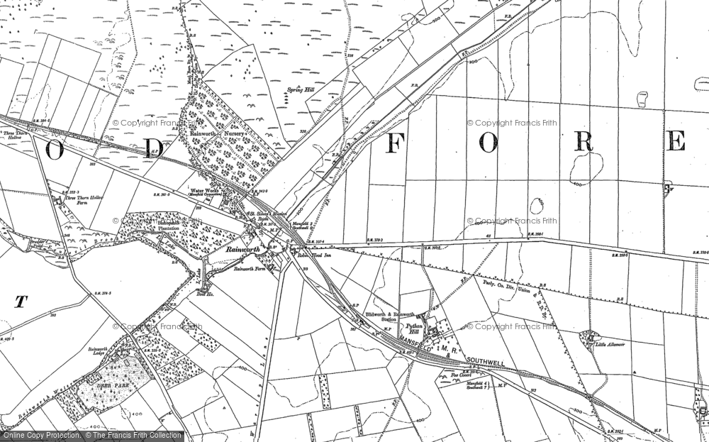 Old Map of Rainworth, 1883 - 1884 in 1883