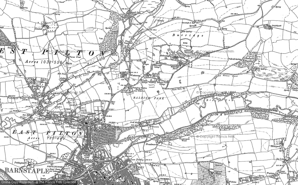 Old Map of Historic Map covering Blakewell in 1885