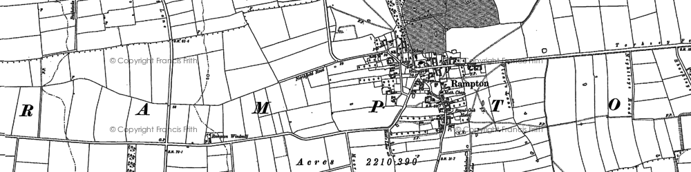 Old map of Rampton in 1884