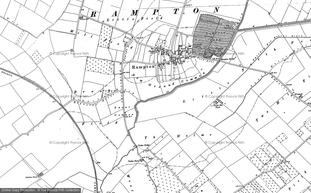 Old Map of Historic Map covering Brook Field in 1887