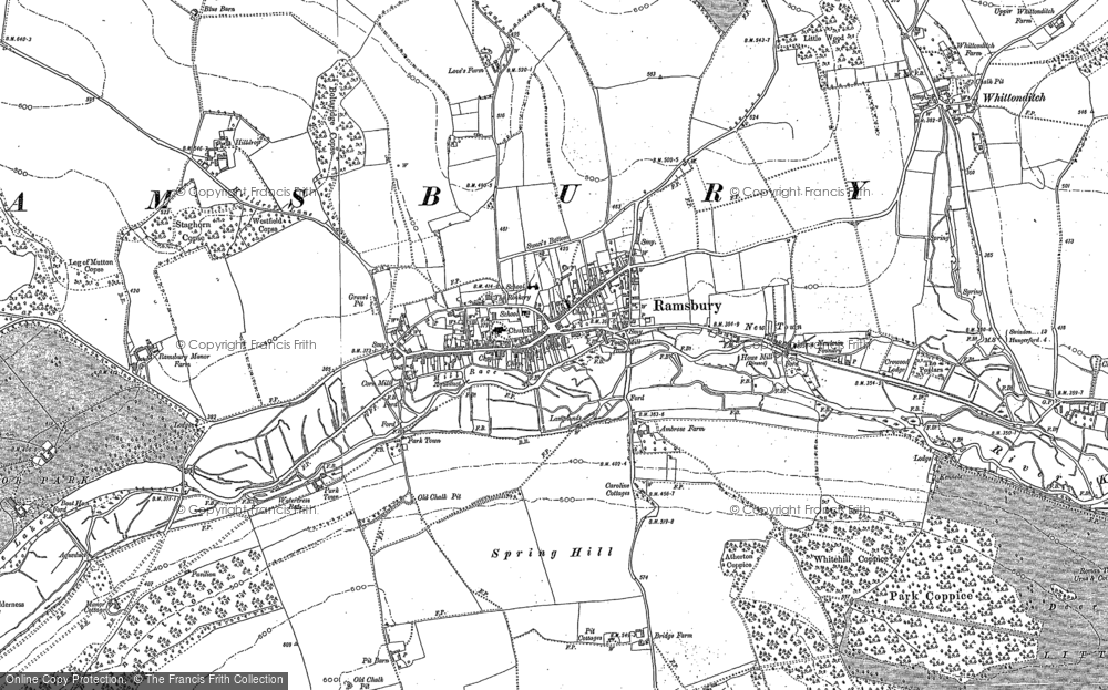 Old Map of Ramsbury, 1899 - 1909 in 1899