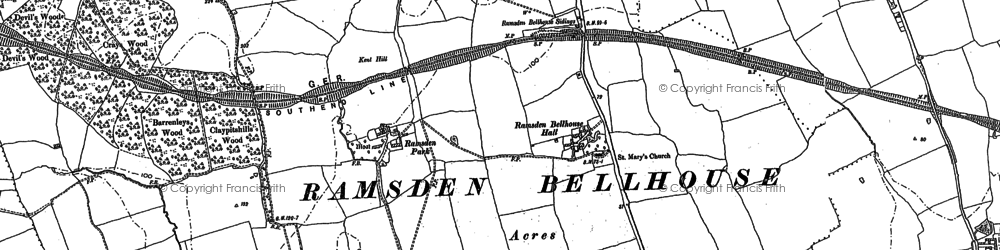 Old map of Ramsden Bellhouse in 1895