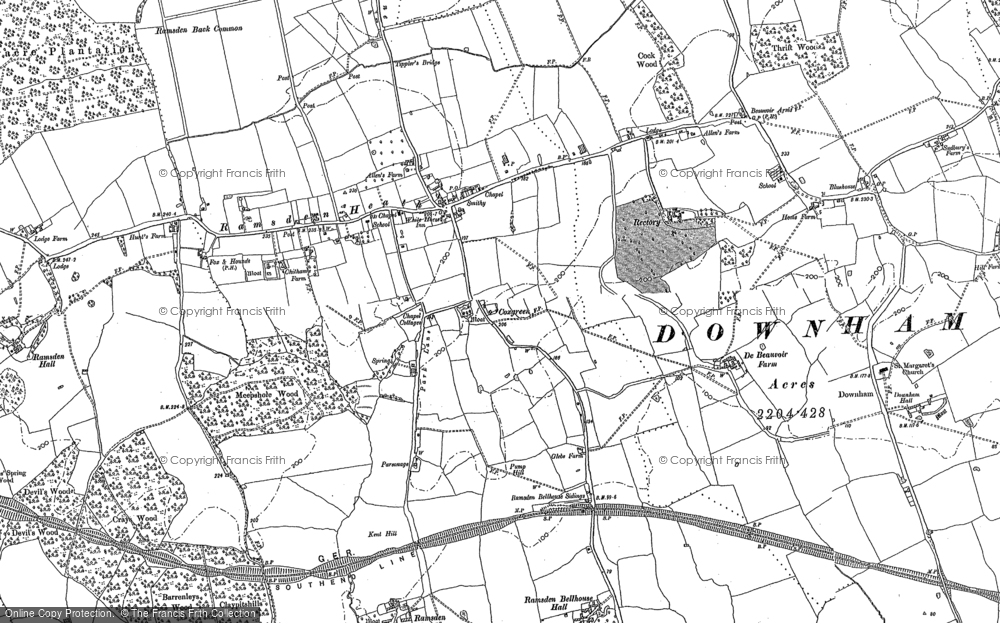 Old Map of Ramsden Heath, 1895 in 1895