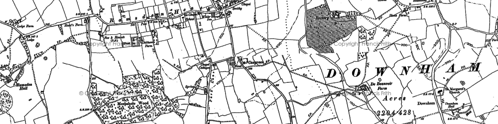 Old map of Ramsden Heath in 1895