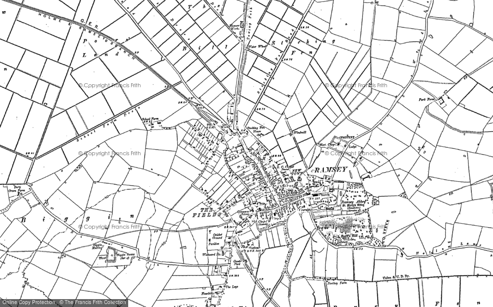 Old Map of Historic Map covering Bury Fen in 1887