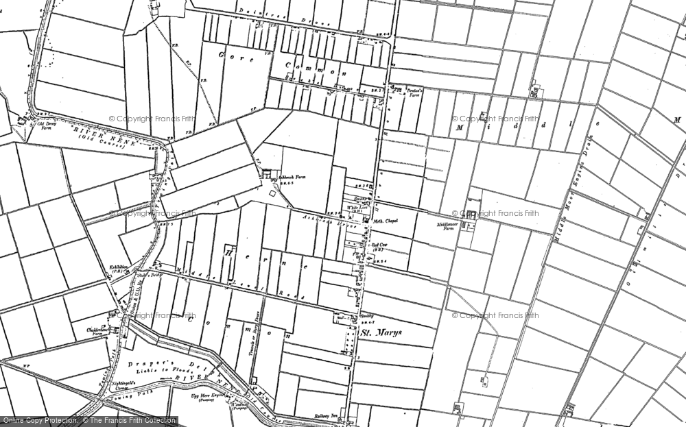 Old Map of Ramsey St Mary's, 1887 - 1900 in 1887