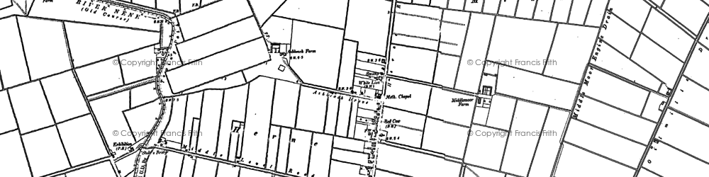Old map of Ramsey St Mary's in 1887