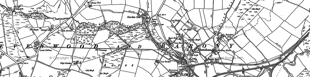 Old map of Ramshaw in 1896