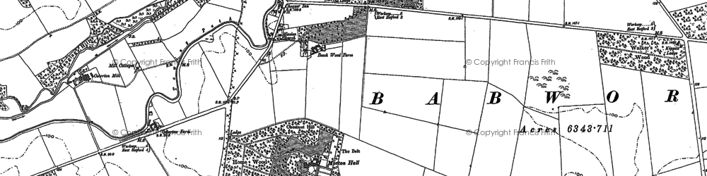Old map of Ranby in 1884