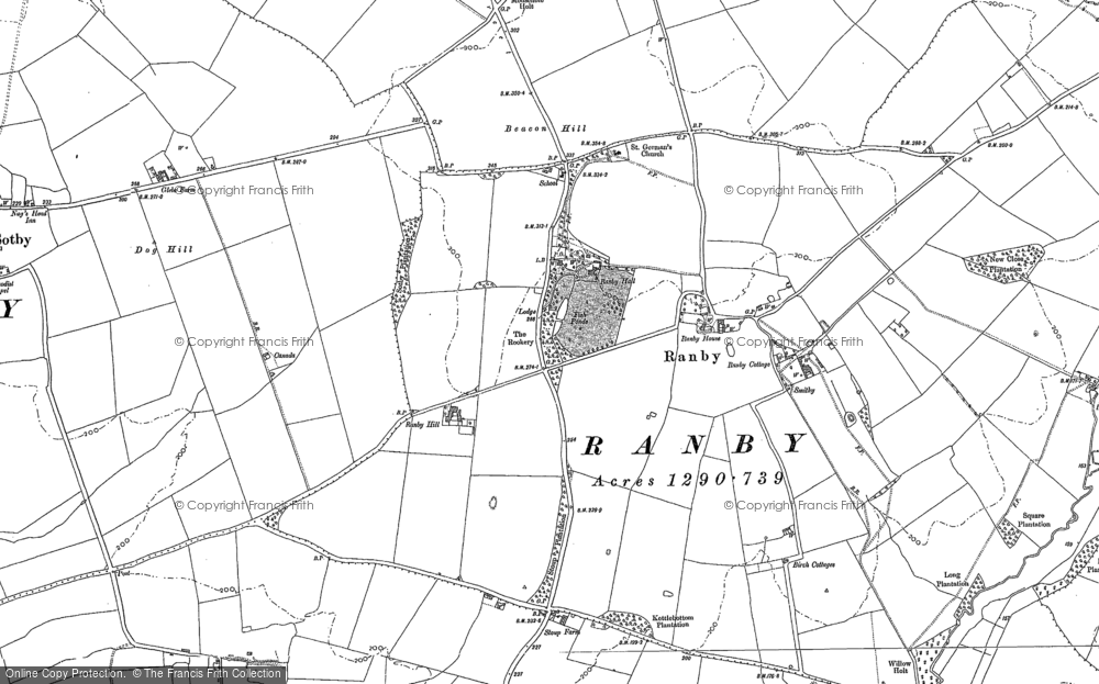 Old Map of Ranby, 1887 in 1887