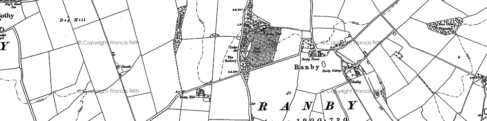 Old map of Ranby in 1887