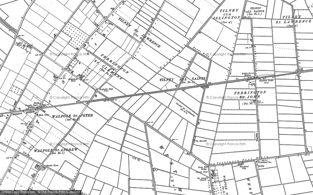 Old Map of Rands Drain, 1886 in 1886