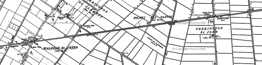 Old map of Rands Drain in 1886