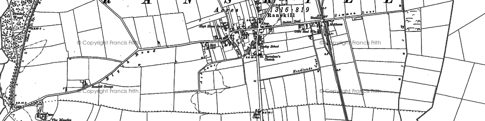 Old map of Ranskill in 1885