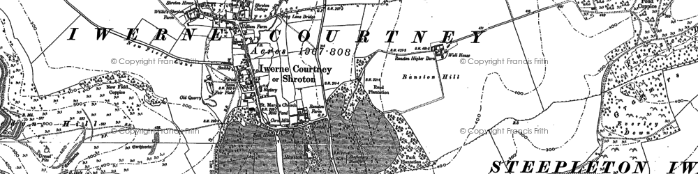 Old map of Ranston in 1886