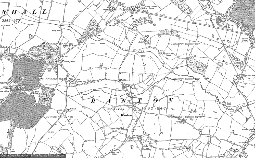 Old Map of Ranton, 1880 - 1881 in 1880