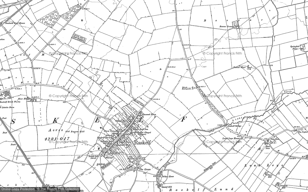Old Map of Historic Map covering Leys Barn in 1889