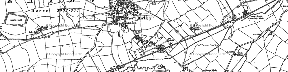 Old map of Ratby in 1885