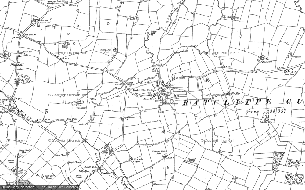 Old Map of Ratcliffe Culey, 1901 in 1901