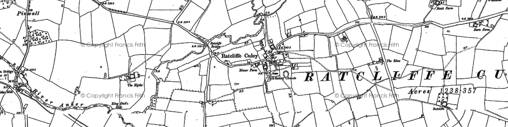 Old map of Ratcliffe Culey in 1901