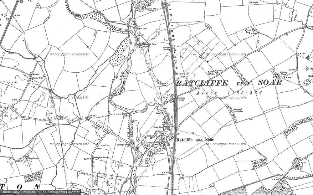 Old Map of Ratcliffe on Soar, 1899 - 1901 in 1899