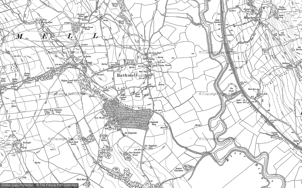 Old Map of Historic Map covering Bull Hurst in 1907