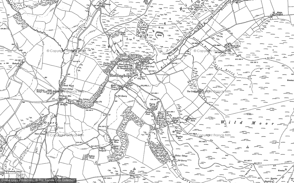 Old Map of Ratlinghope, 1882 in 1882